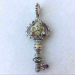 Barbara Bixby Peridot Amethyst NWOT Key Enhancer Sterling Silver 18K Gold